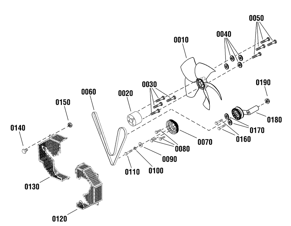 Engine Group - Fan Pusher Diagram and Parts List for 080084-00  Briggs and Stratton Generator